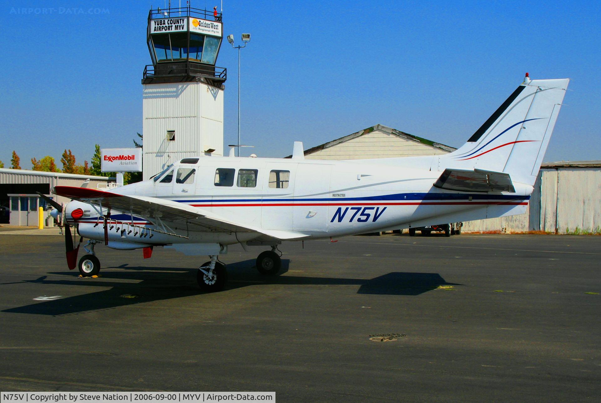 N75V, 1968 Beech 65-A90-1 C/N LM-103, spray-equipped 1968 Beech 65-90A-1 from Bridgewater, VA-based Dynamic Aeronautics @ Yuba County Airport (Marysville), CA