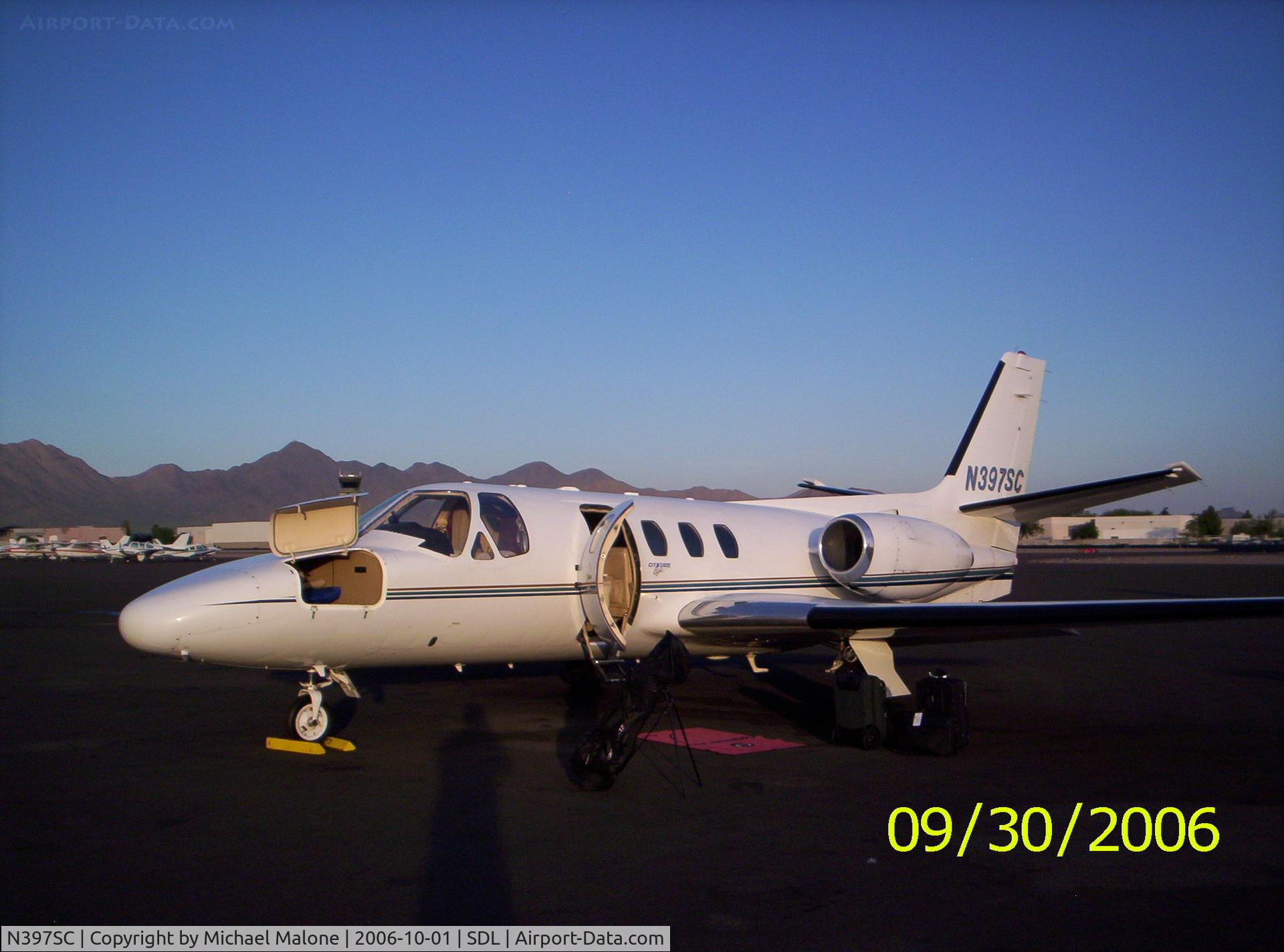 N397SC, 1972 Cessna 500 Citation C/N 500-0019, Parked at Scottsdale, AZ 102 degrees in the shade