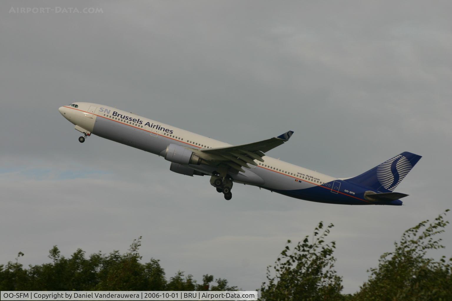 OO-SFM, 1993 Airbus A330-301 C/N 030, flight SN359 takes off from rwy 20 to Kinshasa