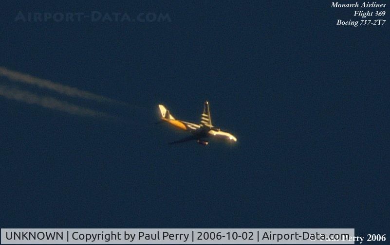 UNKNOWN, Contrails Various C/N Unknown, A Monarch flight transiting North Carolina near sunset