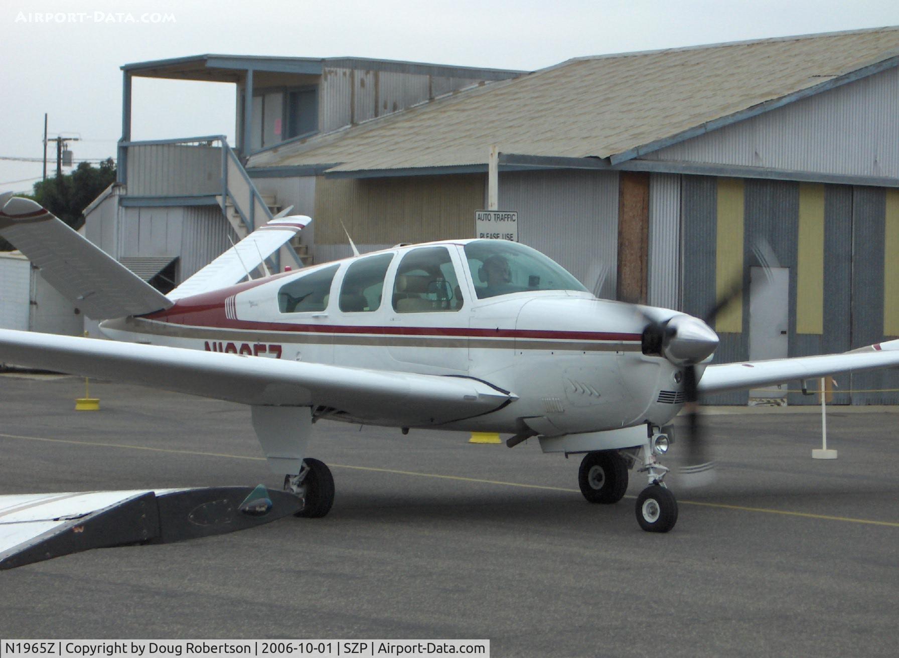N1965Z, 1965 Beech S35 Bonanza C/N D-7805, 1965 Beech s35 BONANZA, Continental IO-520-B 285 Hp, taxi