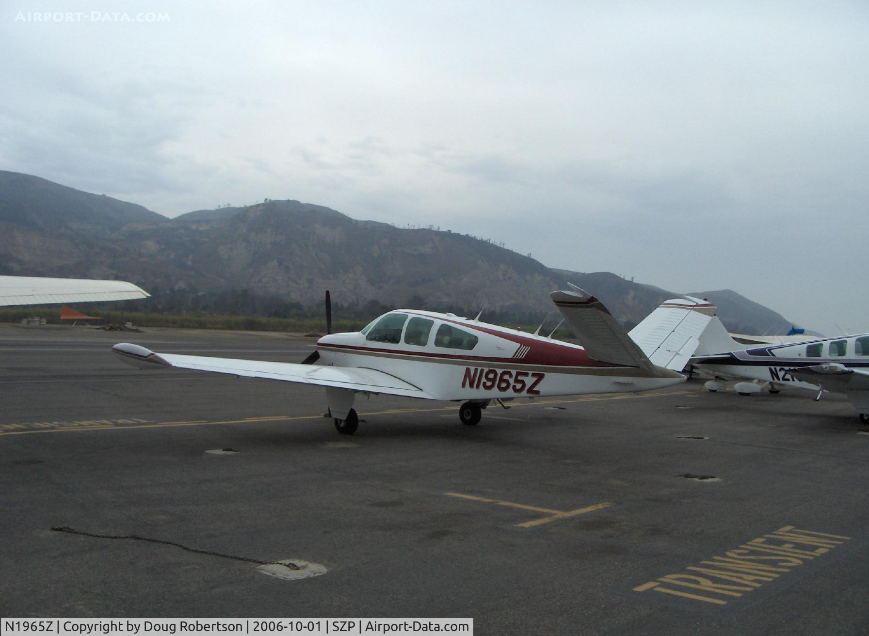 N1965Z, 1965 Beech S35 Bonanza C/N D-7805, 1965 Beech S35 BONANZA, Continental IO-520-B 285 Hp