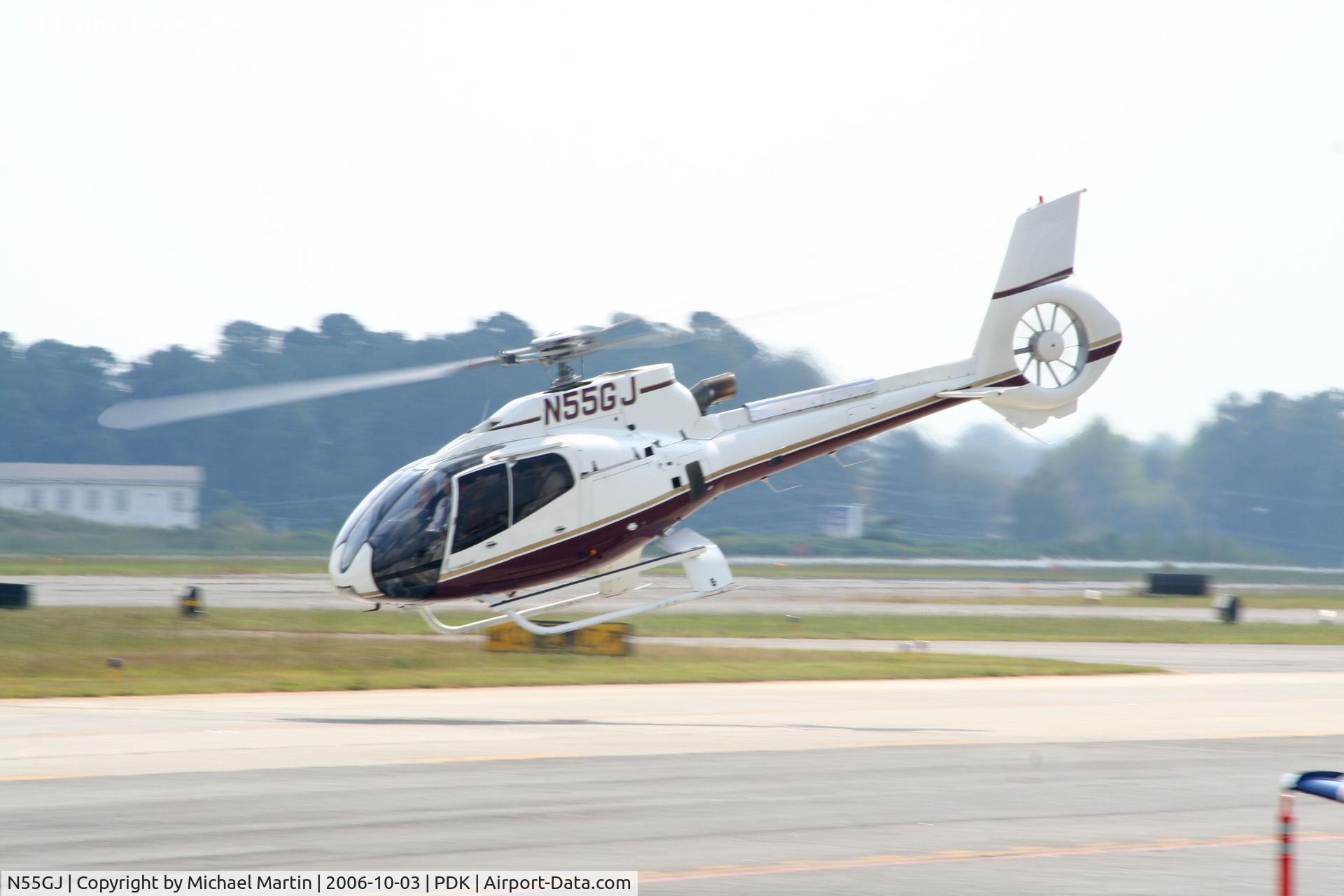 N55GJ, 2003 Eurocopter EC-130B-4 (AS-350B-4) C/N 3745, Taking off from Mercury Air Center