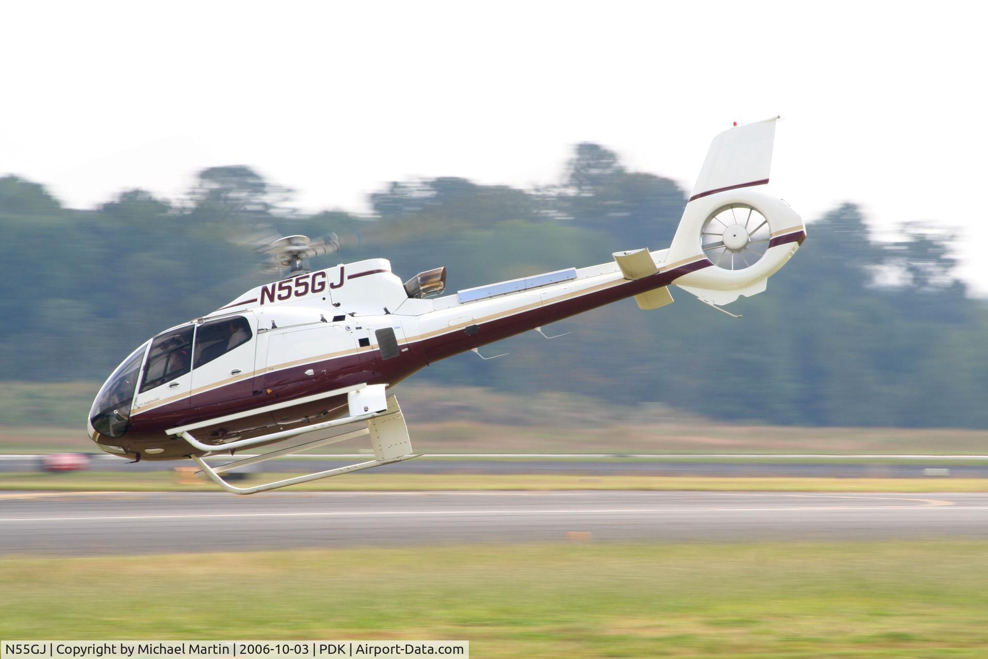 N55GJ, 2003 Eurocopter EC-130B-4 (AS-350B-4) C/N 3745, Taking off from Mercury Air Center