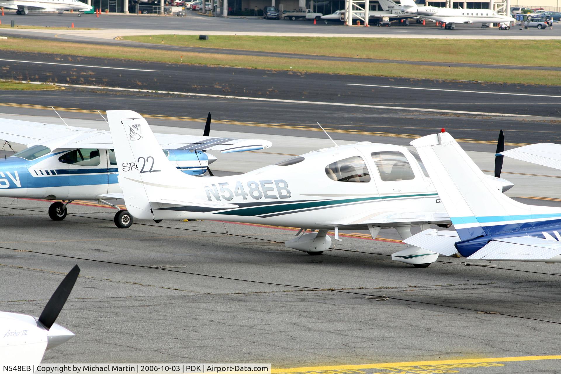 N548EB, 2002 Cirrus SR22 C/N 0291, Tied down @ Epps Air Service