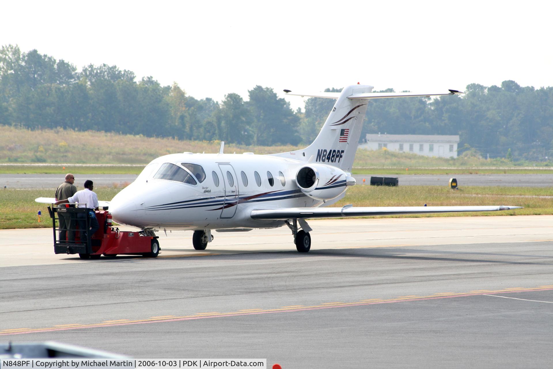 N848PF, 2000 Raytheon Aircraft Company 400A C/N RK-288, Being repositioned at Mercury Air Center