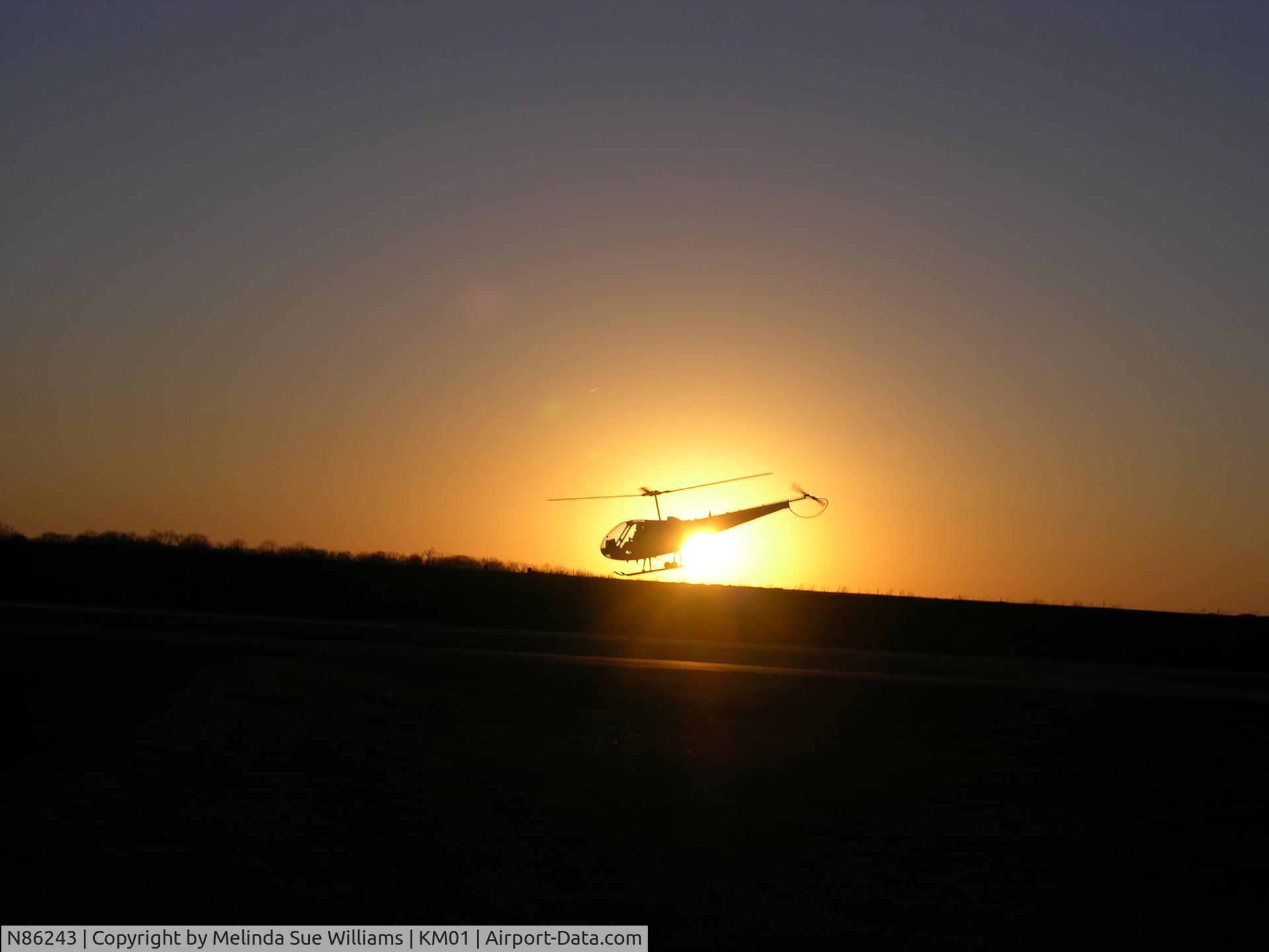 N86243, 1982 Enstrom F-28F Falcon C/N 724, Awesome picture of N86243 in sunset