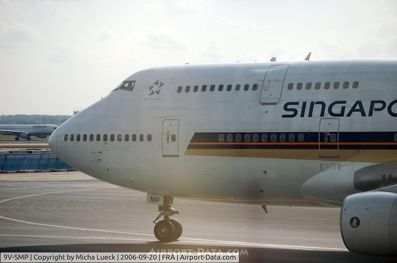 9V-SMP, 2002 Boeing 747-412/BCF C/N 27067, Just arrived in Frankfurt