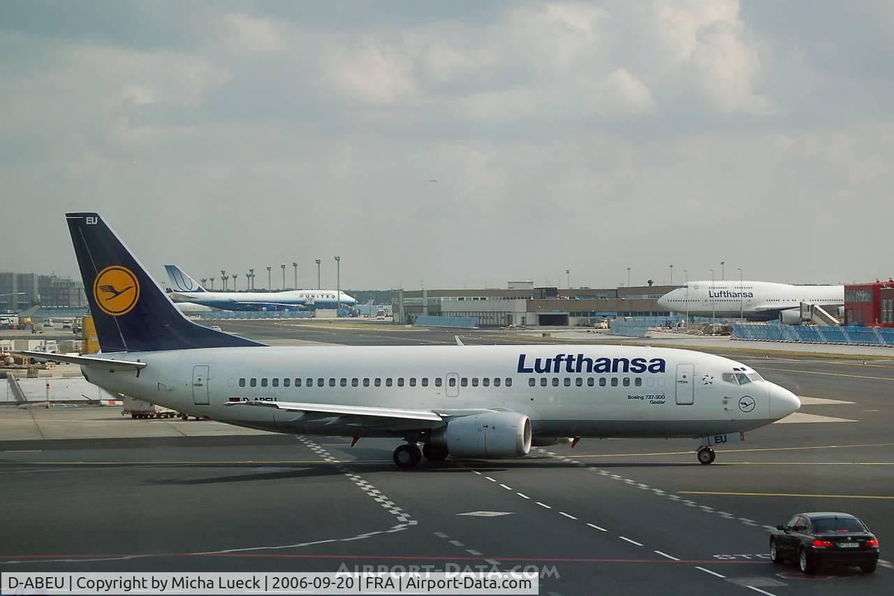D-ABEU, 1995 Boeing 737-330 C/N 27904, Taxiing to the runway for take-off