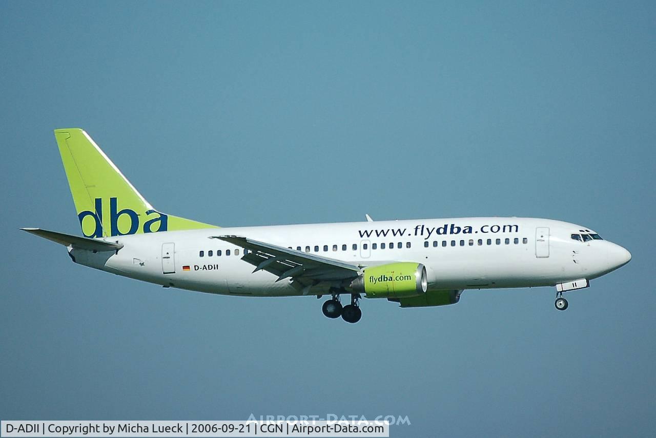 D-ADII, 1987 Boeing 737-329 C/N 23775, On finals at Cologne/Bonn