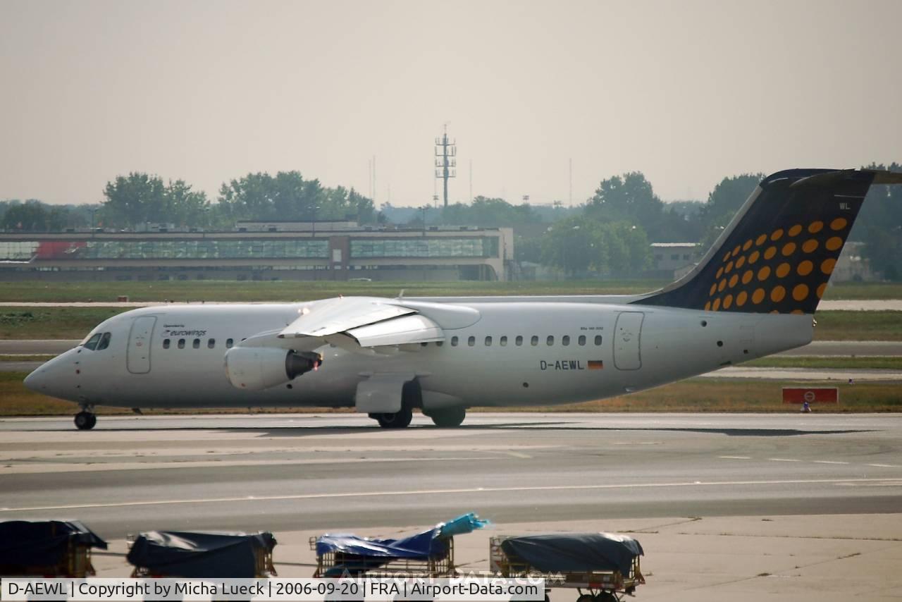 D-AEWL, 1989 British Aerospace BAe.146-300 C/N E3123, Taxiing to the gate