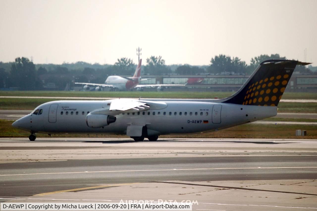 D-AEWP, 1990 British Aerospace BAe.146-300 C/N E3165, Taxiing to the gate