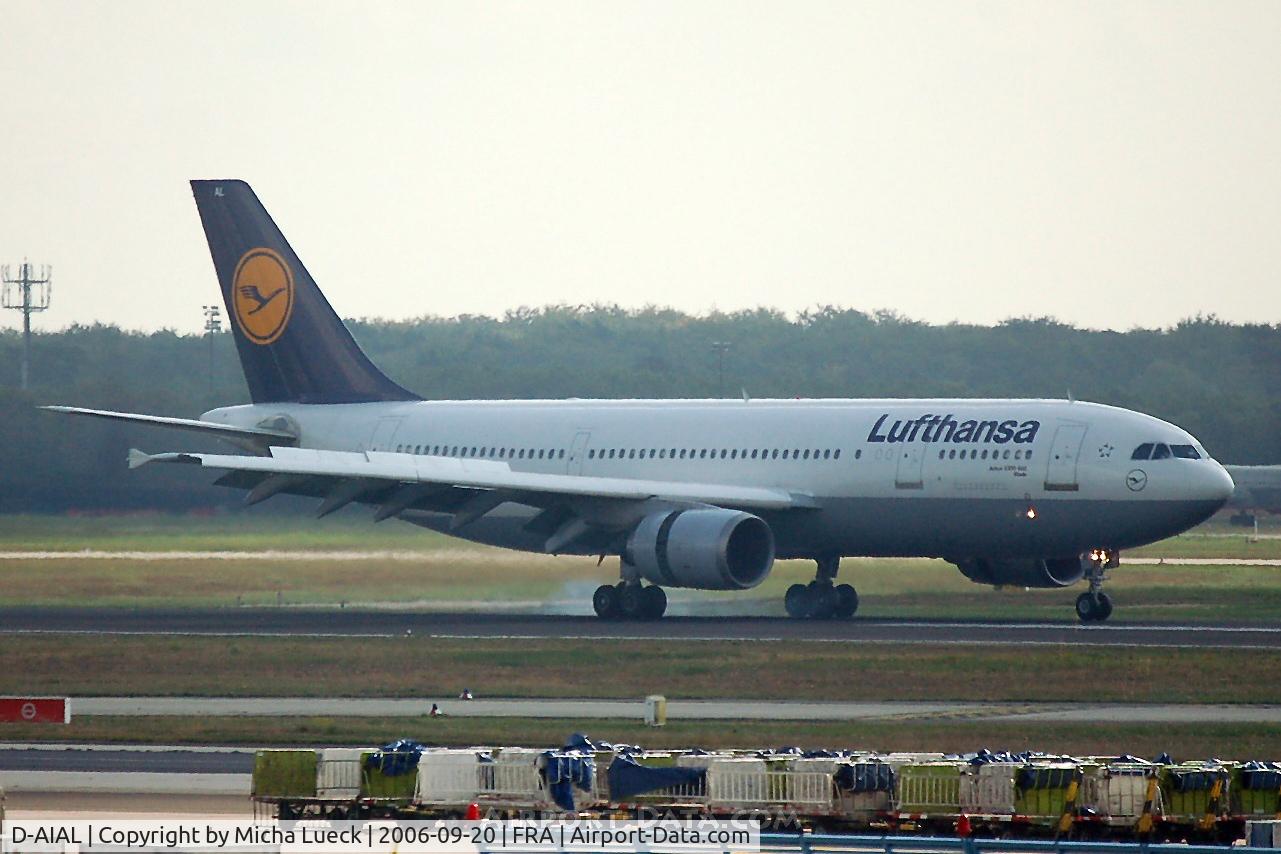 D-AIAL, 1987 Airbus A300B4-603 C/N 405, Just landed, thrust reversers deployed