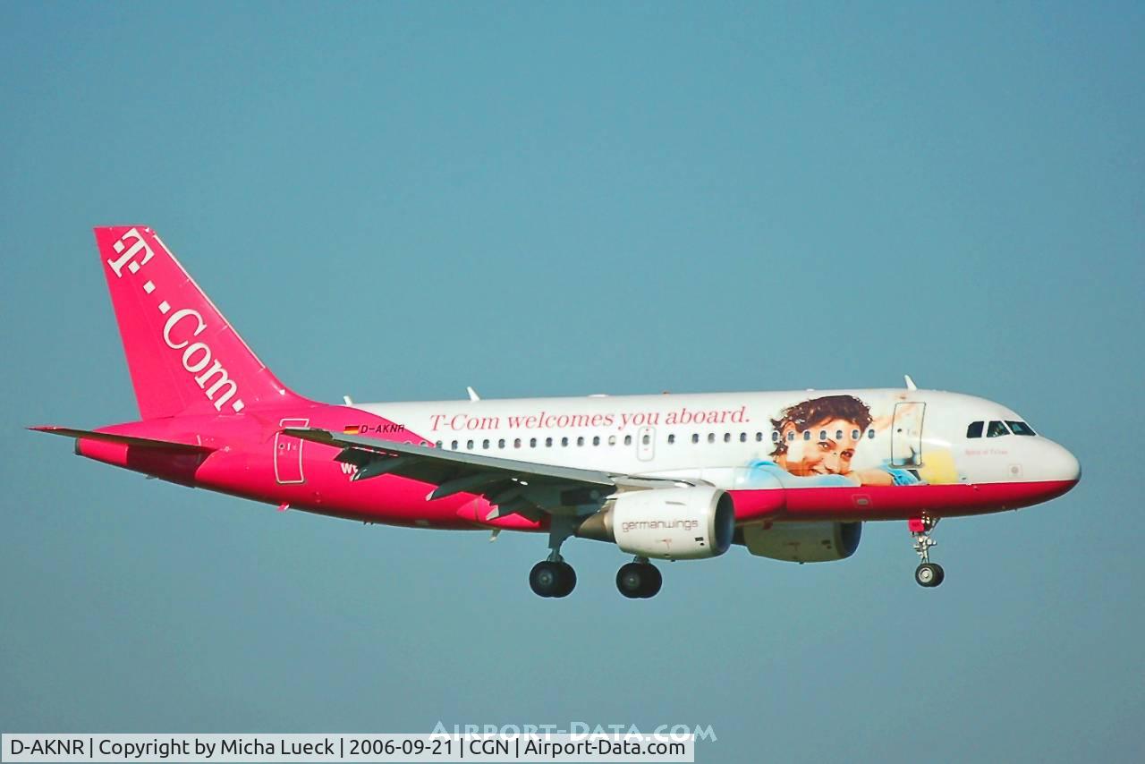 D-AKNR, 2000 Airbus A319-112 C/N 1209, On finals at Cologne/Bonn