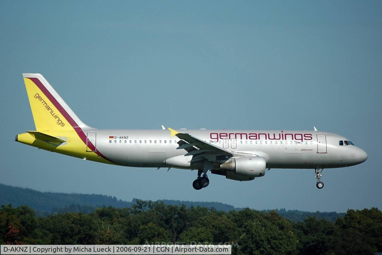 D-AKNZ, 1996 Airbus A320-212 C/N 0645, On finals at Cologne/Bonn