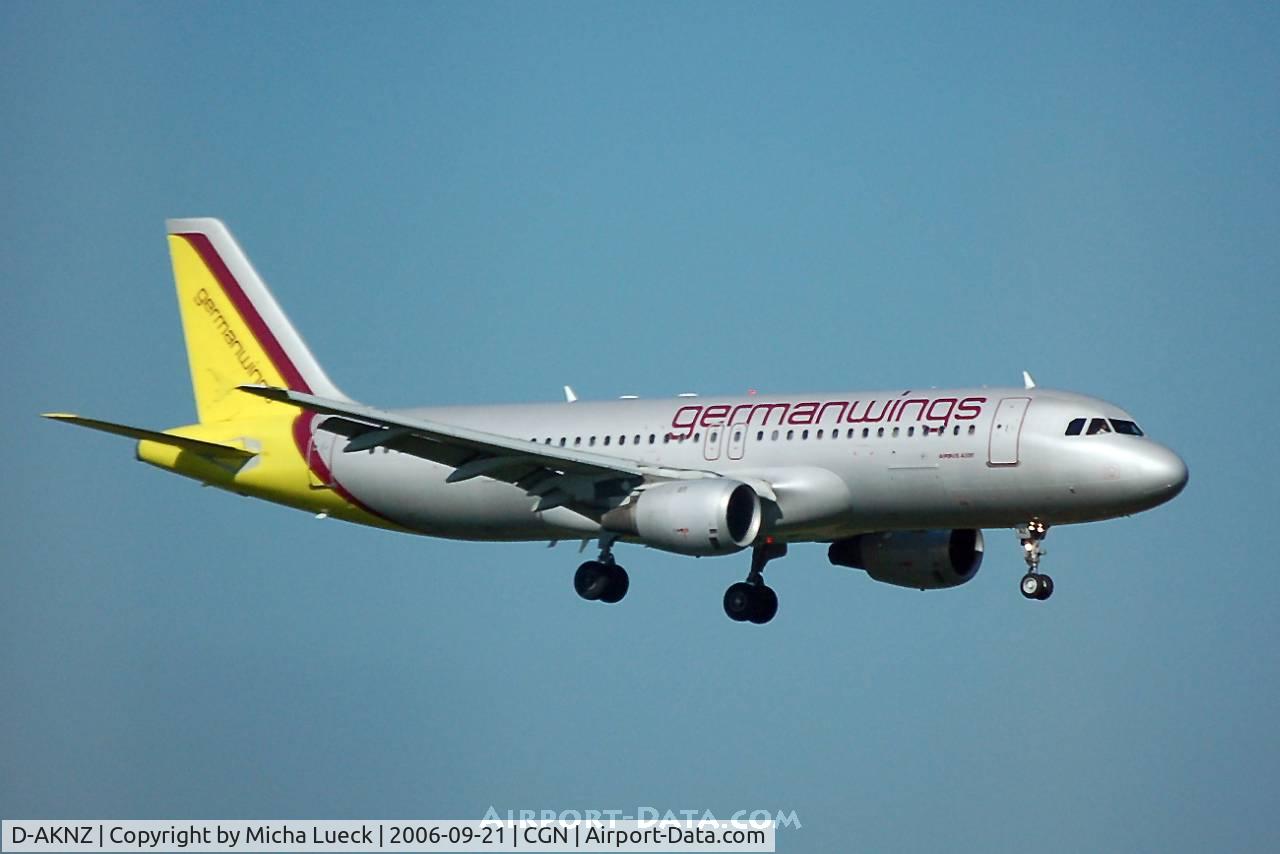 D-AKNZ, 1996 Airbus A320-212 C/N 0645, On finals at Cologne/Bonn