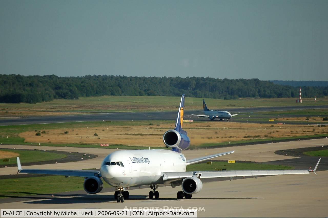 D-ALCF, 1999 McDonnell Douglas MD-11F C/N 48798, MD-11F, taxiing from the cargo apron to the runway