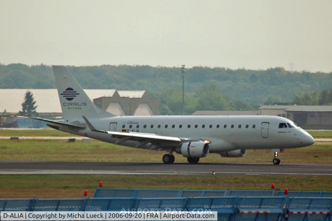 D-ALIA, 2002 Embraer 170LR (ERJ-170-100LR) C/N 17000006, Just landed, thrust reversers deployed