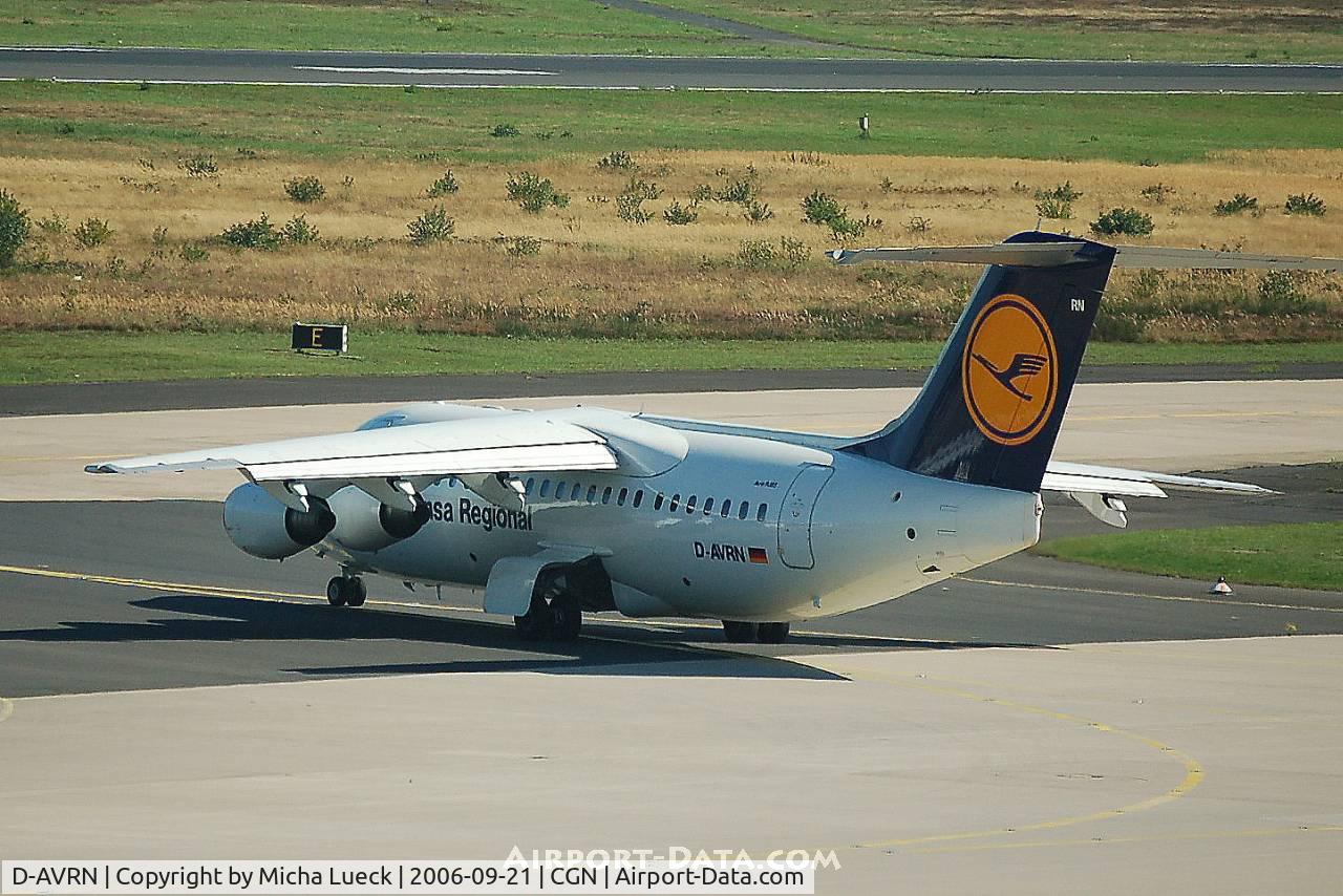 D-AVRN, 1996 British Aerospace Avro 146-RJ85A C/N E2293, Taxiing to the runway for take-off