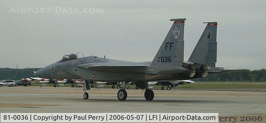 81-0036, 1981 McDonnell Douglas F-15C Eagle C/N 0776/C219, Taxiing out to start her single-ship demo