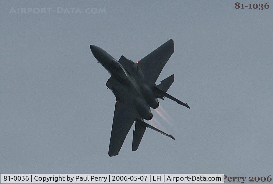 81-0036, 1981 McDonnell Douglas F-15C Eagle C/N 0776/C219, Coming back, screaming overhead in full burner
