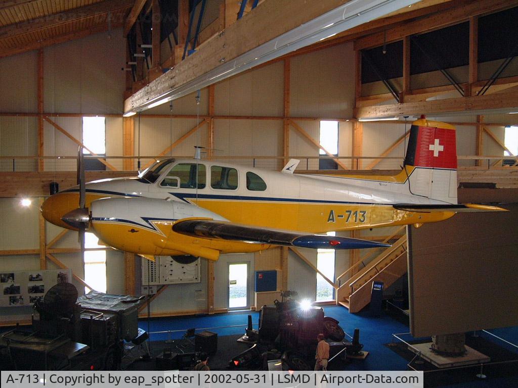 A-713, 1957 Beech E50 Twin Bonanza C/N EH-58, Swiss Air Force Museum Dübendorf