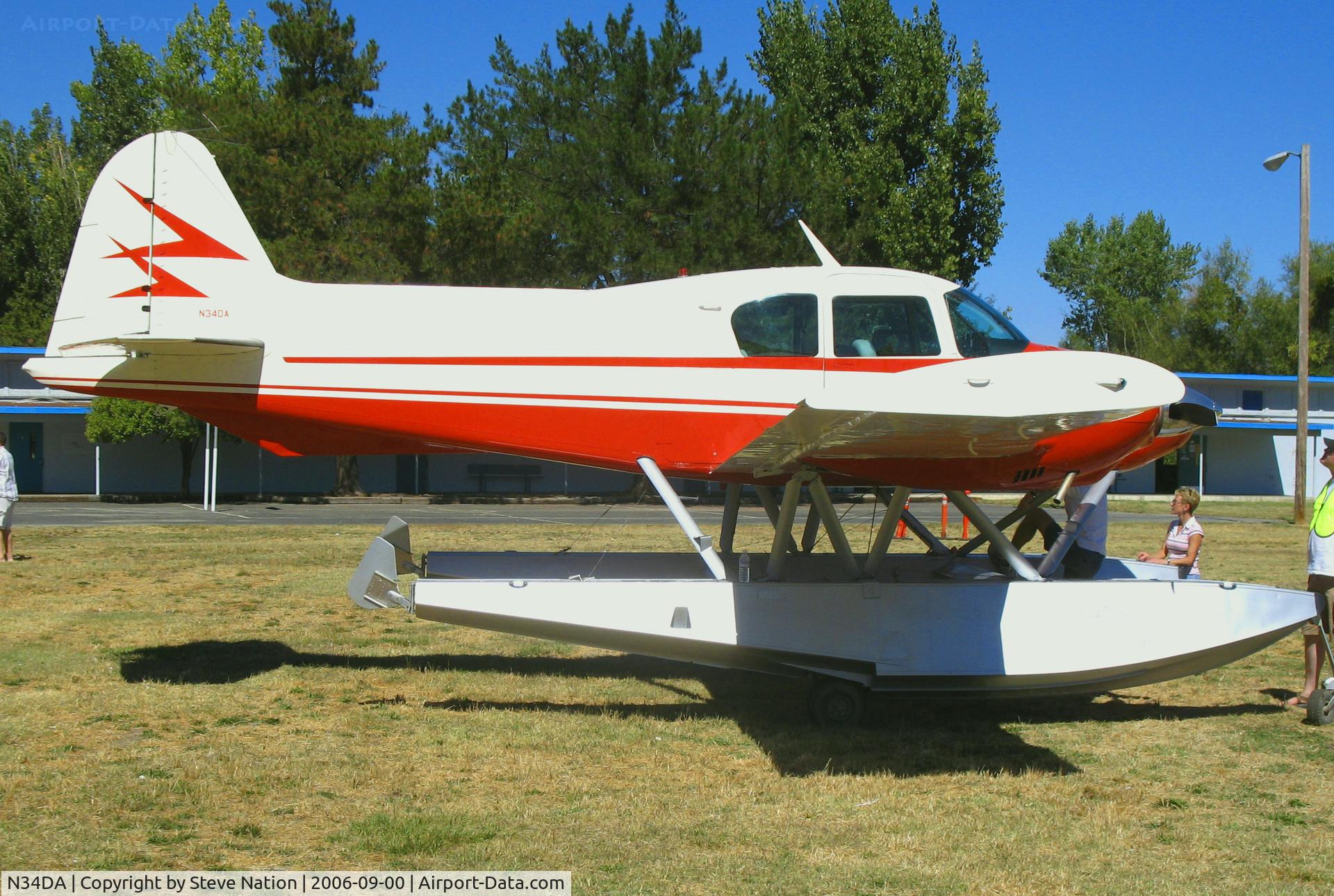 N34DA, 1958 Piper PA-23-160 Apache C/N 23-1469, float-equipped 1958 Piper PA-23-160 Apache owned by Aquaterra Aviation and attending Clear Lake Splash-in @ Natural High School seaplane ramp, Lakeport, CA