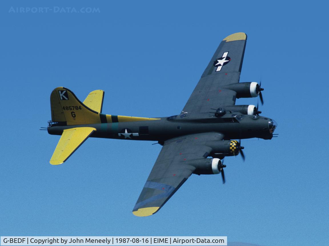 G-BEDF, 1944 Boeing B-17G Flying Fortress C/N 8693, Performing at an air show in Ireland.