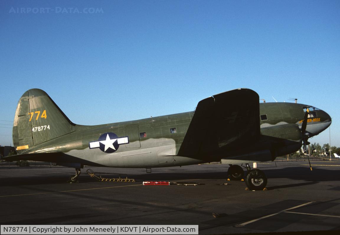 N78774, 1944 Curtiss C-46F Commando C/N 22597, Unusual visitor to Deer Valley in October 1997.
