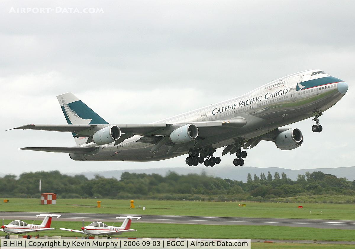 B-HIH, 1984 Boeing 747-267B C/N 23120, Cathy Cargo lifting off 24R.
