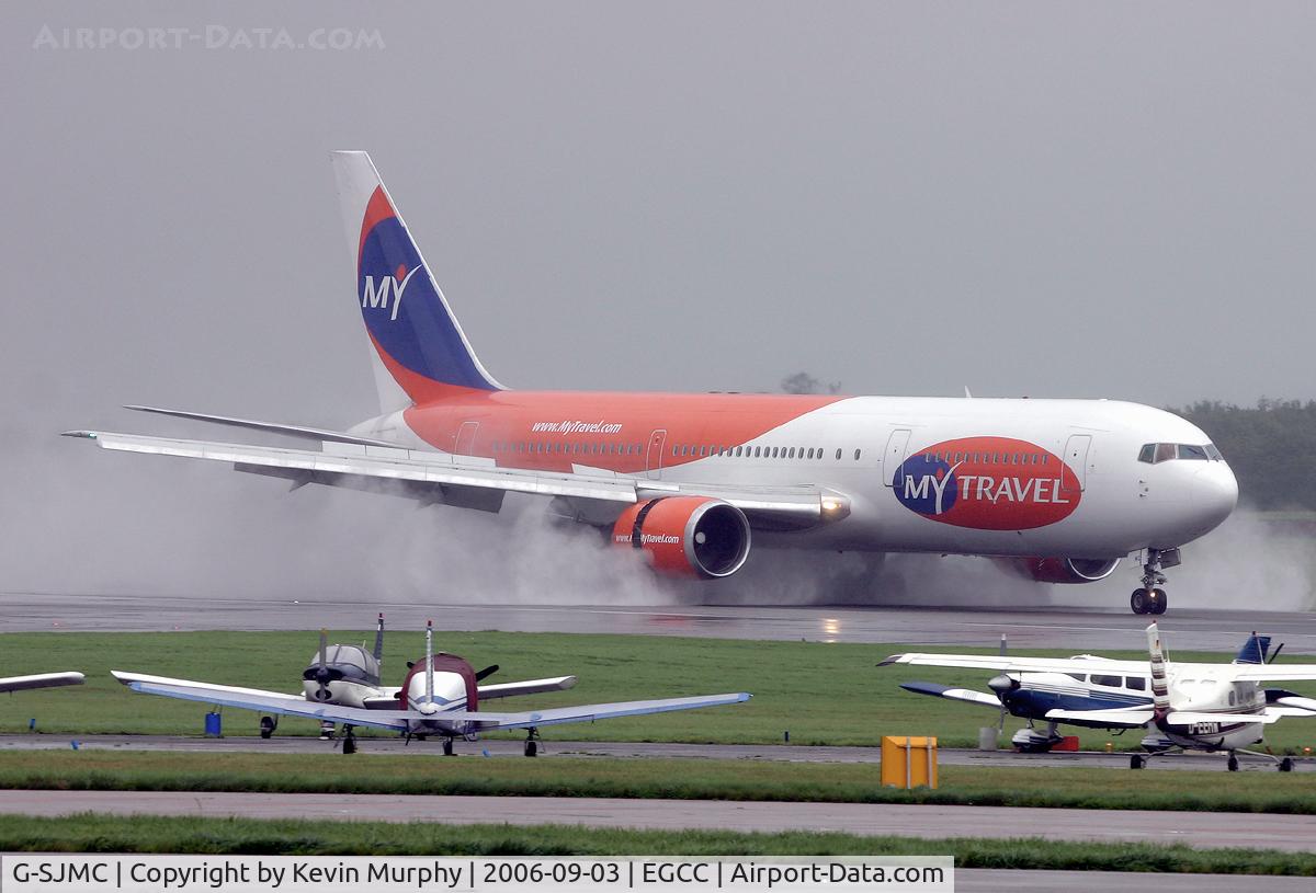 G-SJMC, 1994 Boeing 767-31K C/N 27205, A damp arrival for My Travel