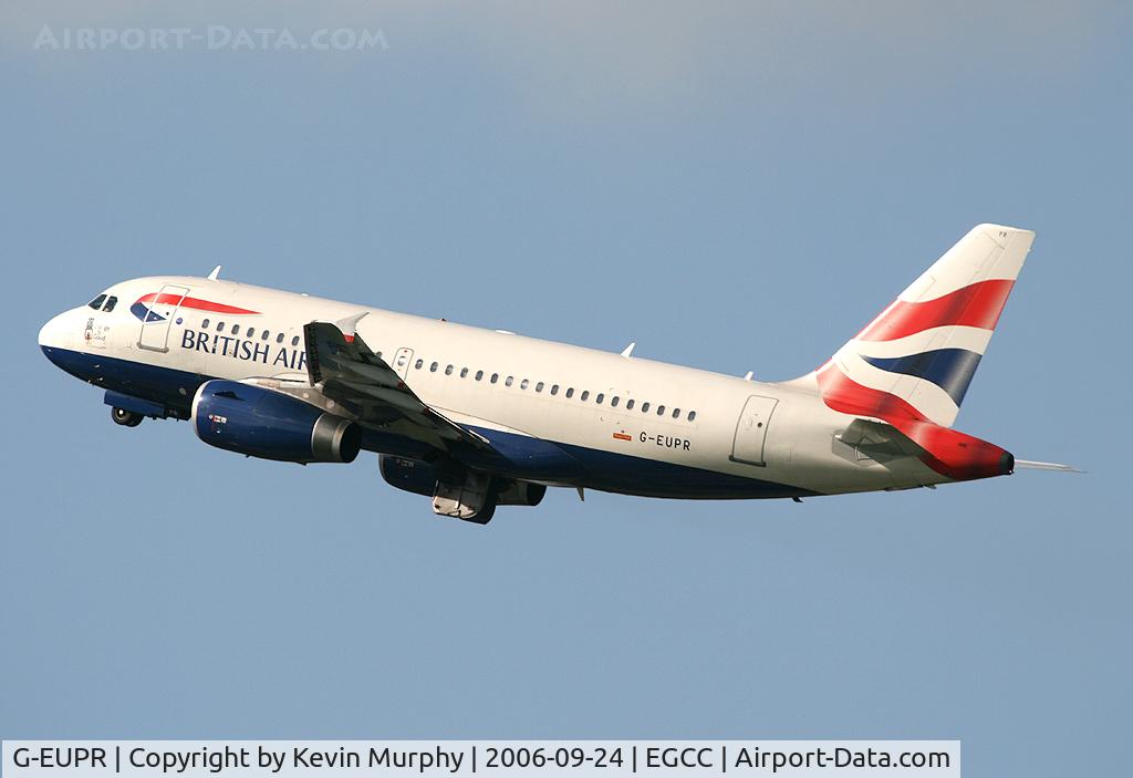 G-EUPR, 2000 Airbus A319-131 C/N 1329, BA bus taking off 24R