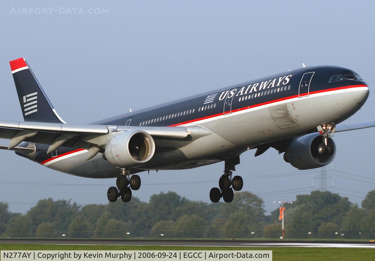 N277AY, 2001 Airbus A330-323 C/N 0380, Re registered A330 of US Air touchdown 06R