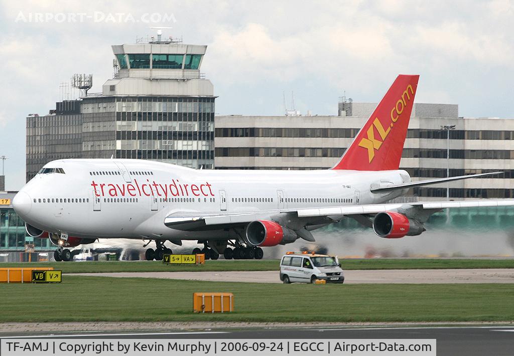TF-AMJ, 1984 Boeing 747-312 C/N 23030, Travel City 747 landing 24R