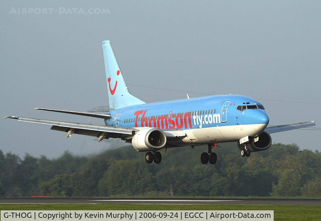 G-THOG, 1997 Boeing 737-31S C/N 29057, Thomsonfly touchdown 06R