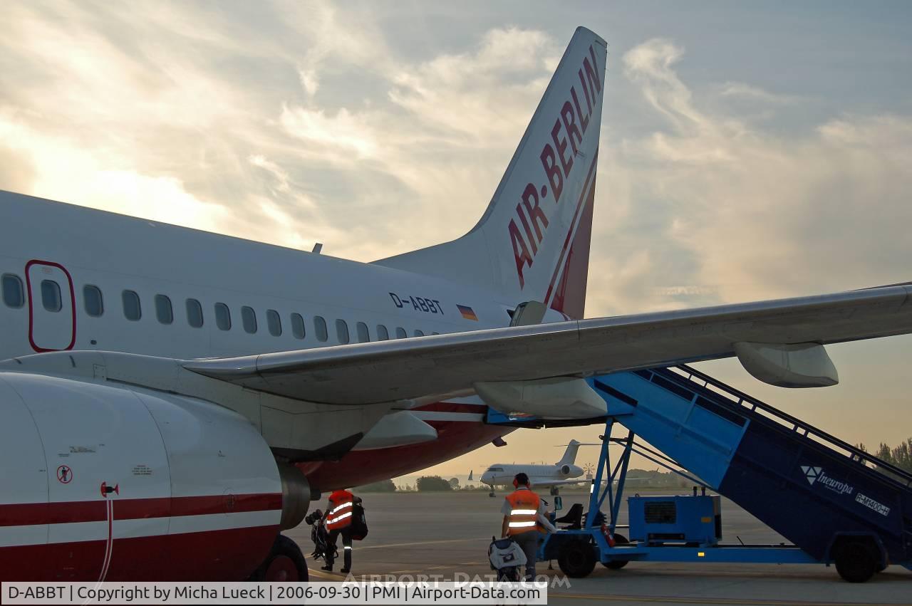 D-ABBT, 2001 Boeing 737-76N C/N 32582, Beautiful sunrise in Palma de Mallorca