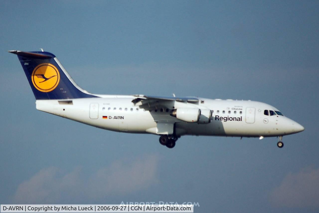 D-AVRN, 1996 British Aerospace Avro 146-RJ85A C/N E2293, On finals at Cologne/Bonn