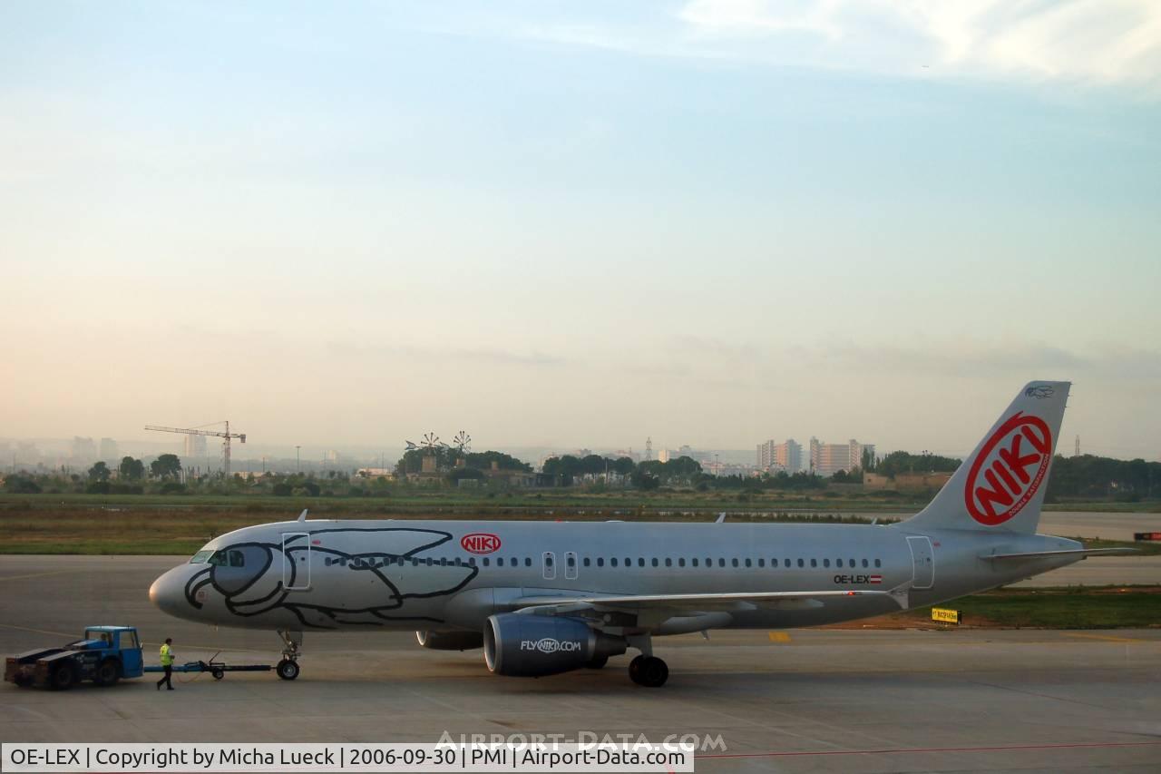 OE-LEX, 2006 Airbus A320-214 C/N 2867, Push-back in Palma de Mallorca