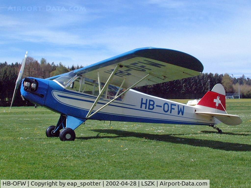 HB-OFW, 1944 Piper L-4H Grasshopper (J3C-65D) C/N 12273, at Speck-Fehraltorf - Spring meeting