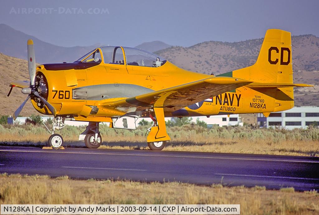 N128KA, 1958 North American T-28B Trojan C/N 200-123 (137760), Seen at Carson City in the evening. Scan from a slide