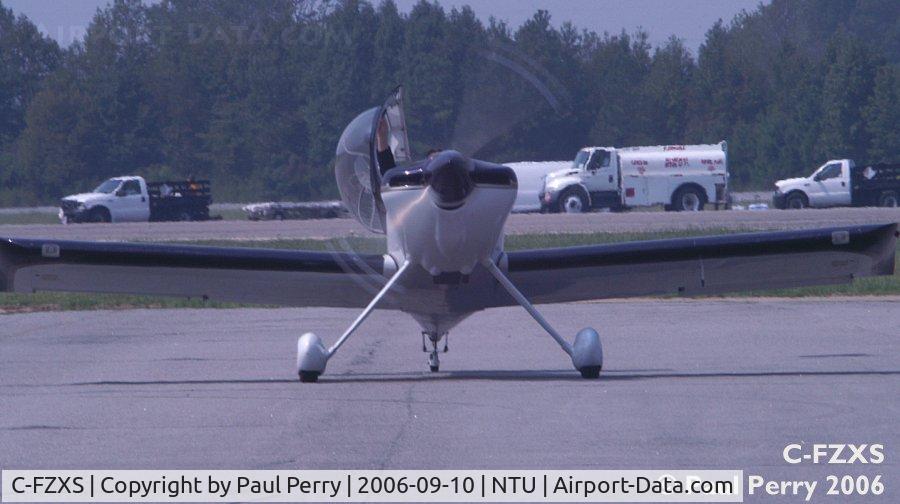 C-FZXS, 1997 Harmon Rocket II C/N 140, Back on Terra Firma, headed for the crowd line