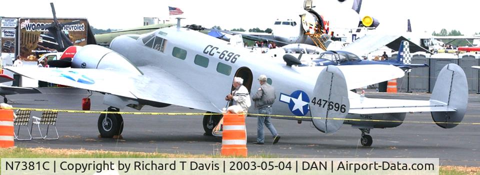 N7381C, 1944 Beech C18S C/N 8104, 1944 Beech C18S at the Danville Skyfest 2003 in Danville Va.