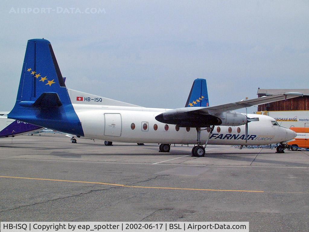 HB-ISQ, 1994 Fokker F-27-500M Friendship C/N 10447, Farnair Europe waiting at maintenance aerea
