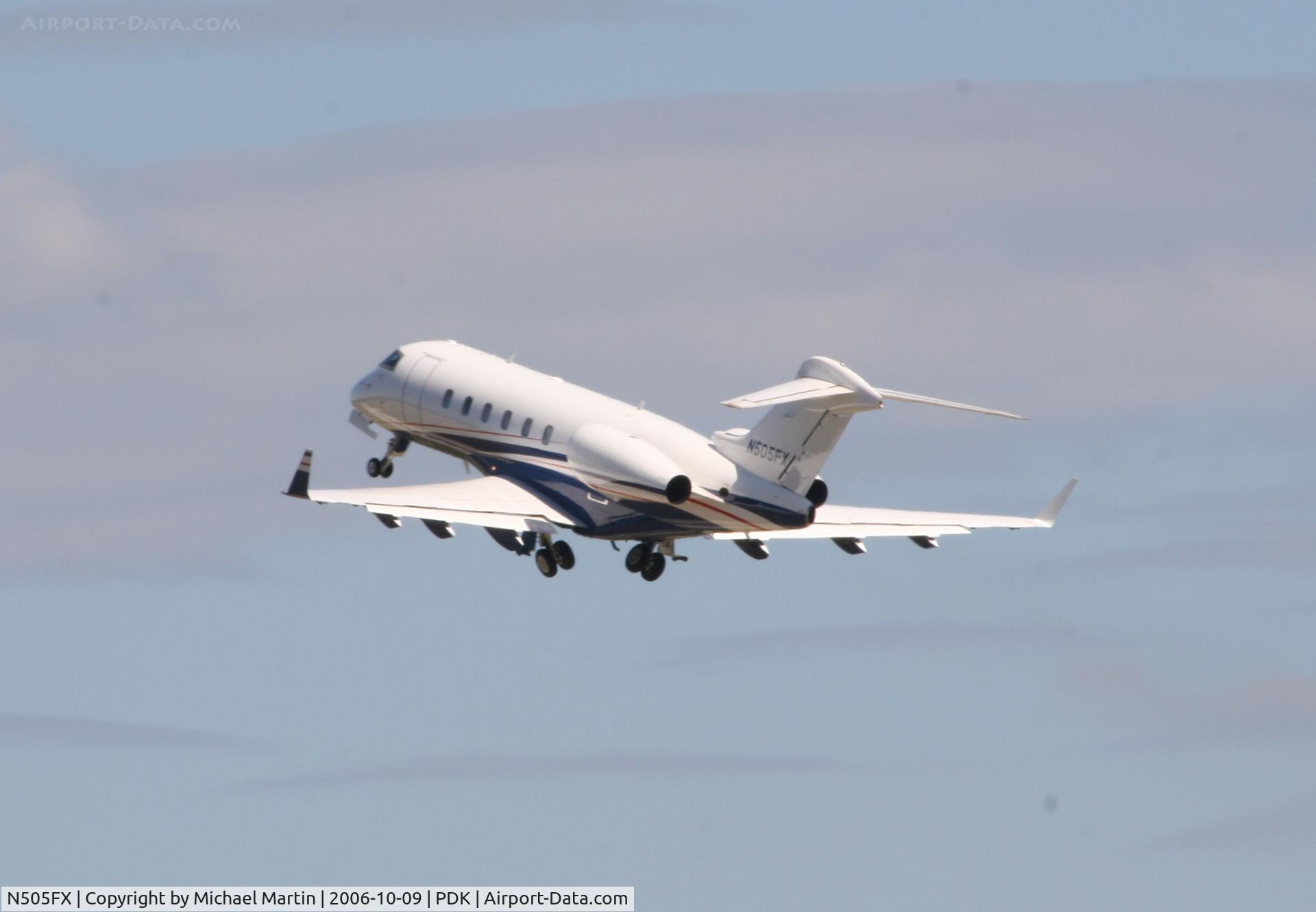 N505FX, 2003 Bombardier Challenger 300 (BD-100-1A10) C/N 20006, Departing PDK enroute to MYAM