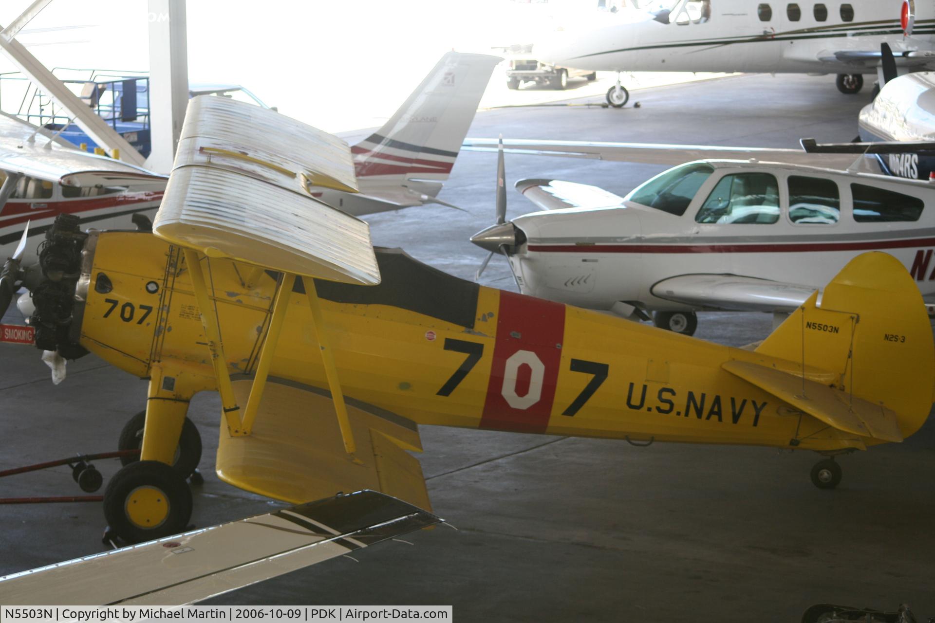 N5503N, 1943 Boeing A75N1(PT17) C/N 75-7768, In Epps Hanger