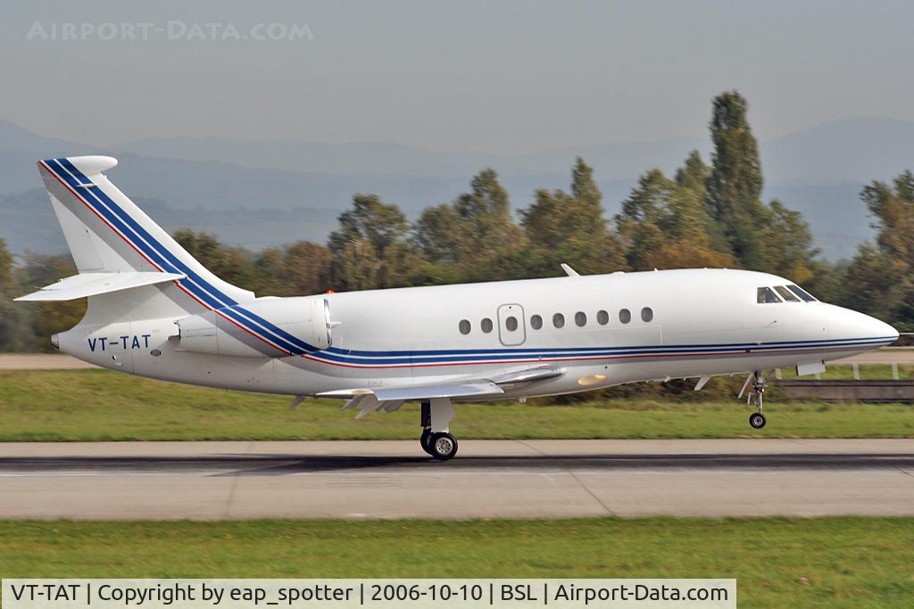 VT-TAT, Dassault Falcon 2000 C/N 065, landing after a testflight runway 16