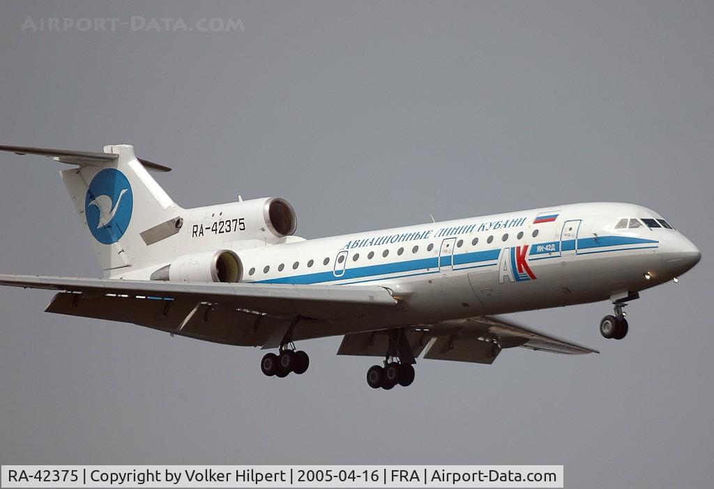 RA-42375, 1990 Yakovlev Yak-42D C/N 4520424914410, Yakovlev Yak-42