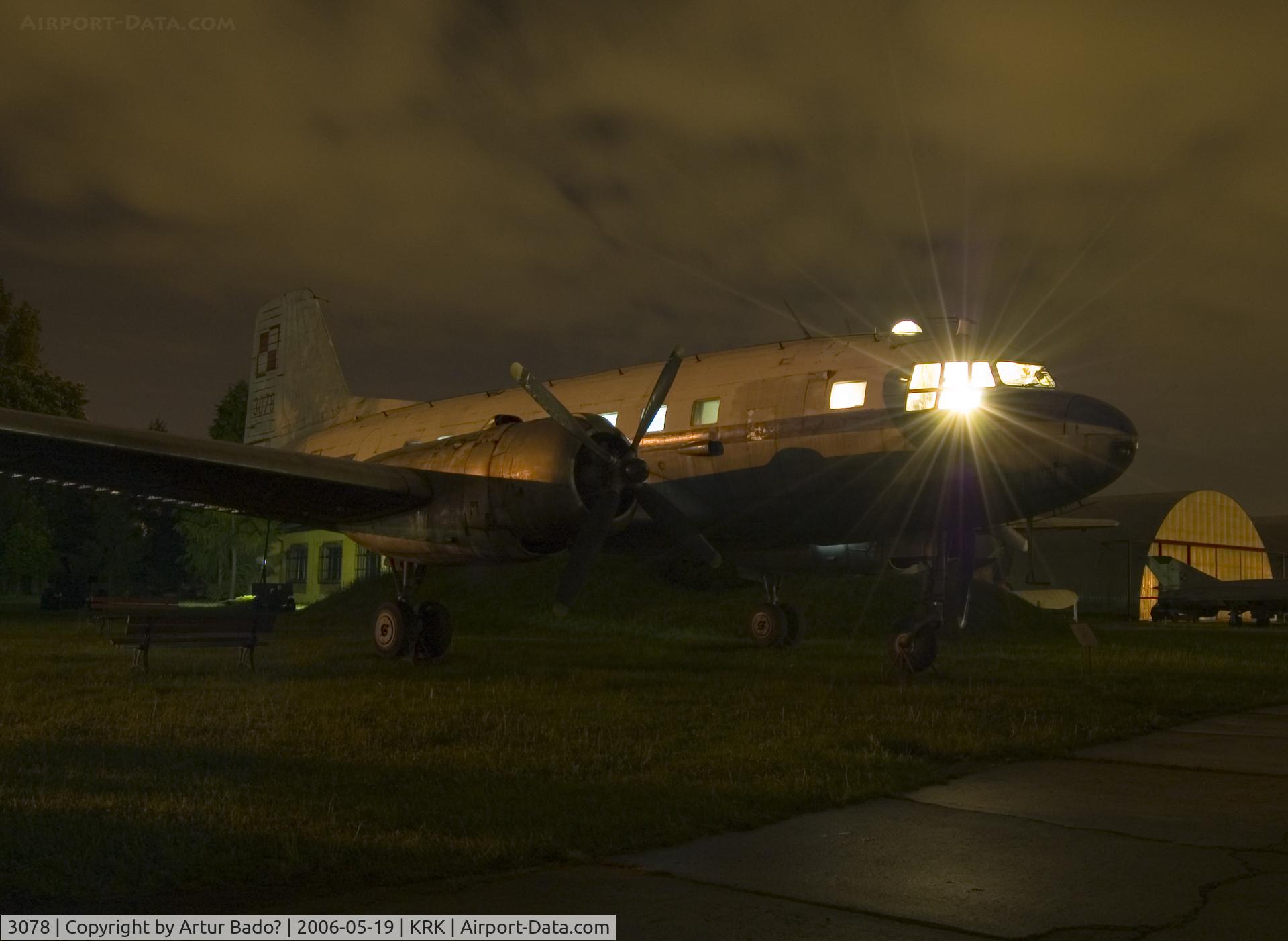 3078, 1959 Ilyushin (VEB) Il-14S C/N 14803078, Poland Aviation Museum by night