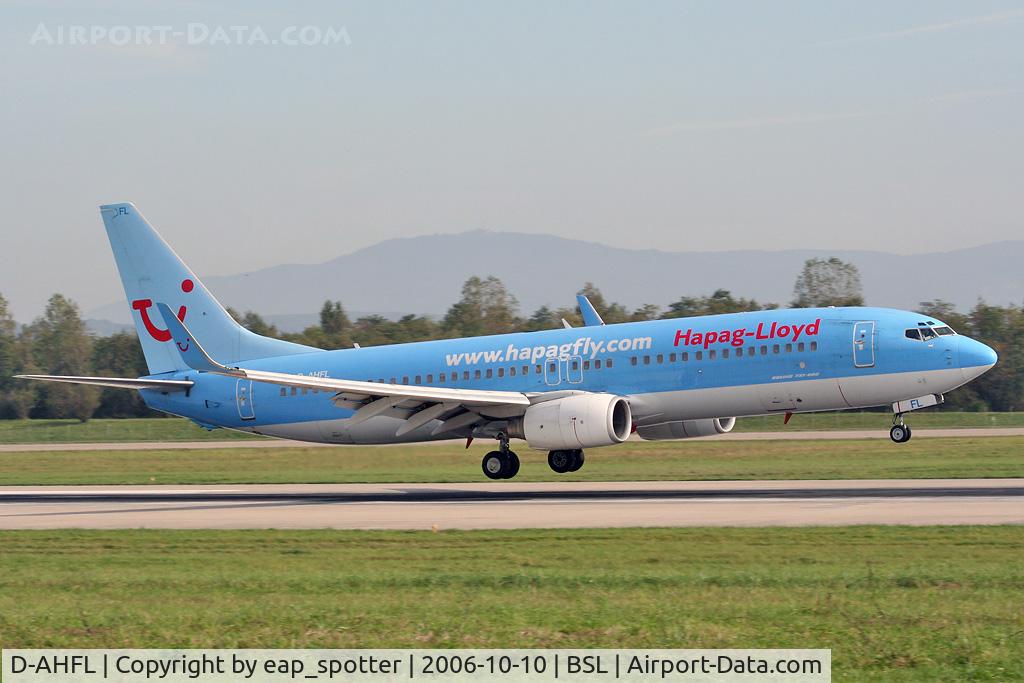 D-AHFL, 2000 Boeing 737-8K5 C/N 27985, landing on runway 16 inbound from PMI