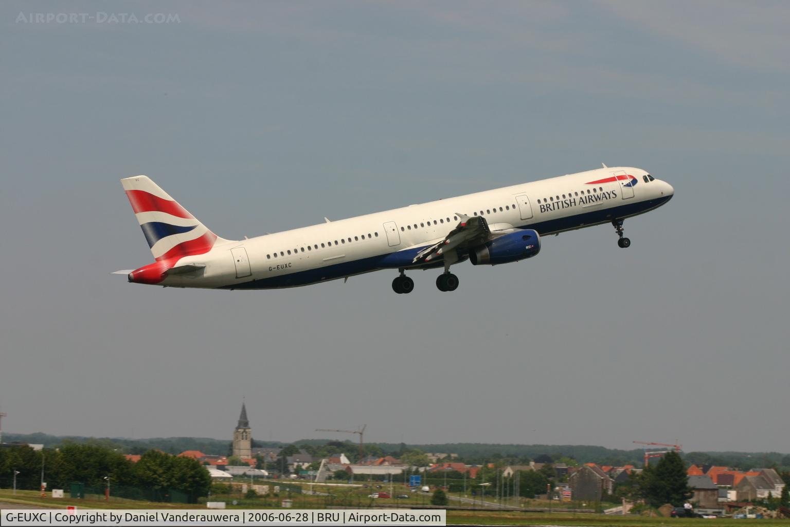 G-EUXC, 2004 Airbus A321-231 C/N 2305, flight BA403 is taking off rwy 07R
